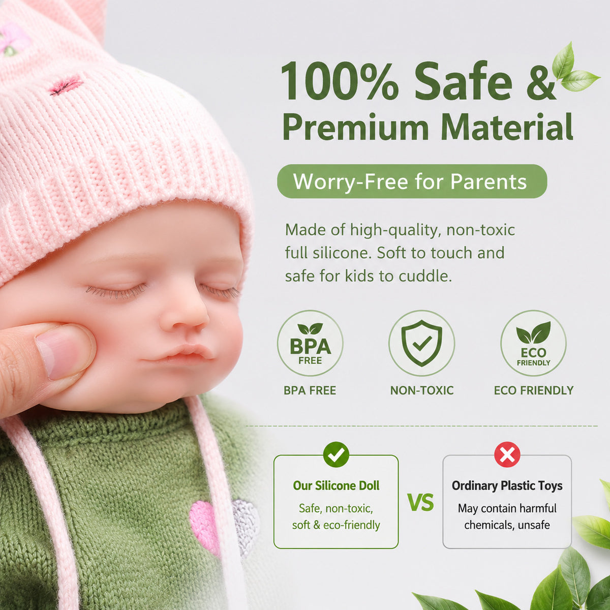17 Zoll Full Silicone Body Reborn Puppe Mädchen Simulations-Babypuppe Badespielzeug Geschenk