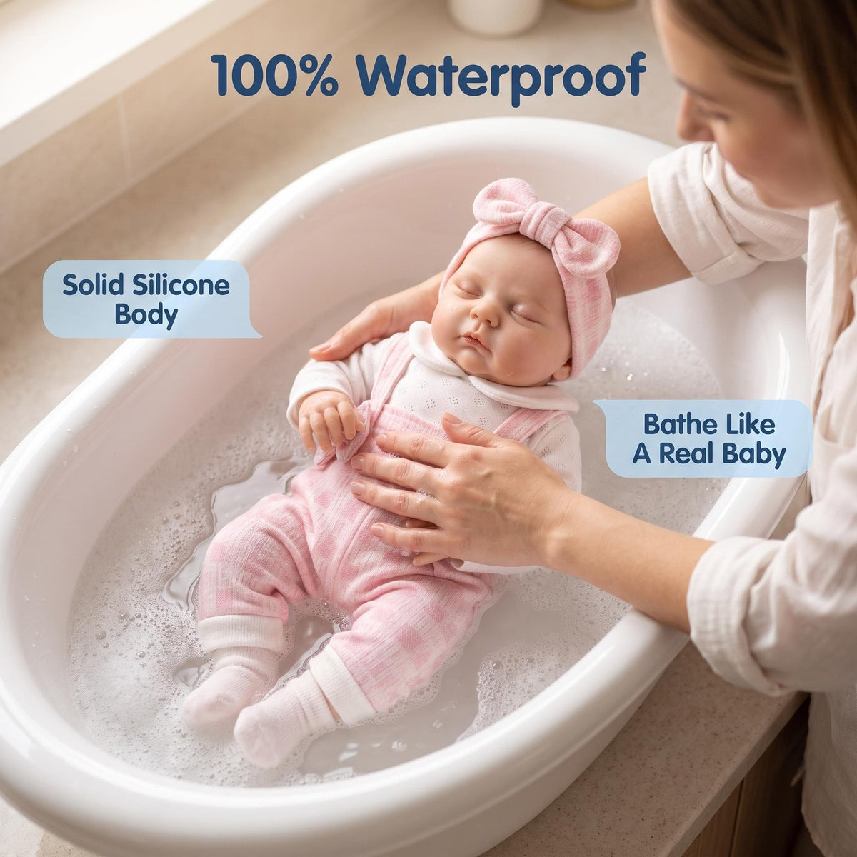 Soft-Touch 12-Zoll Reborn-Puppe aus Vollsilikon, Design „Friedlicher Schlummer“, altersübergreifender Begleiter für festliche Geschenke