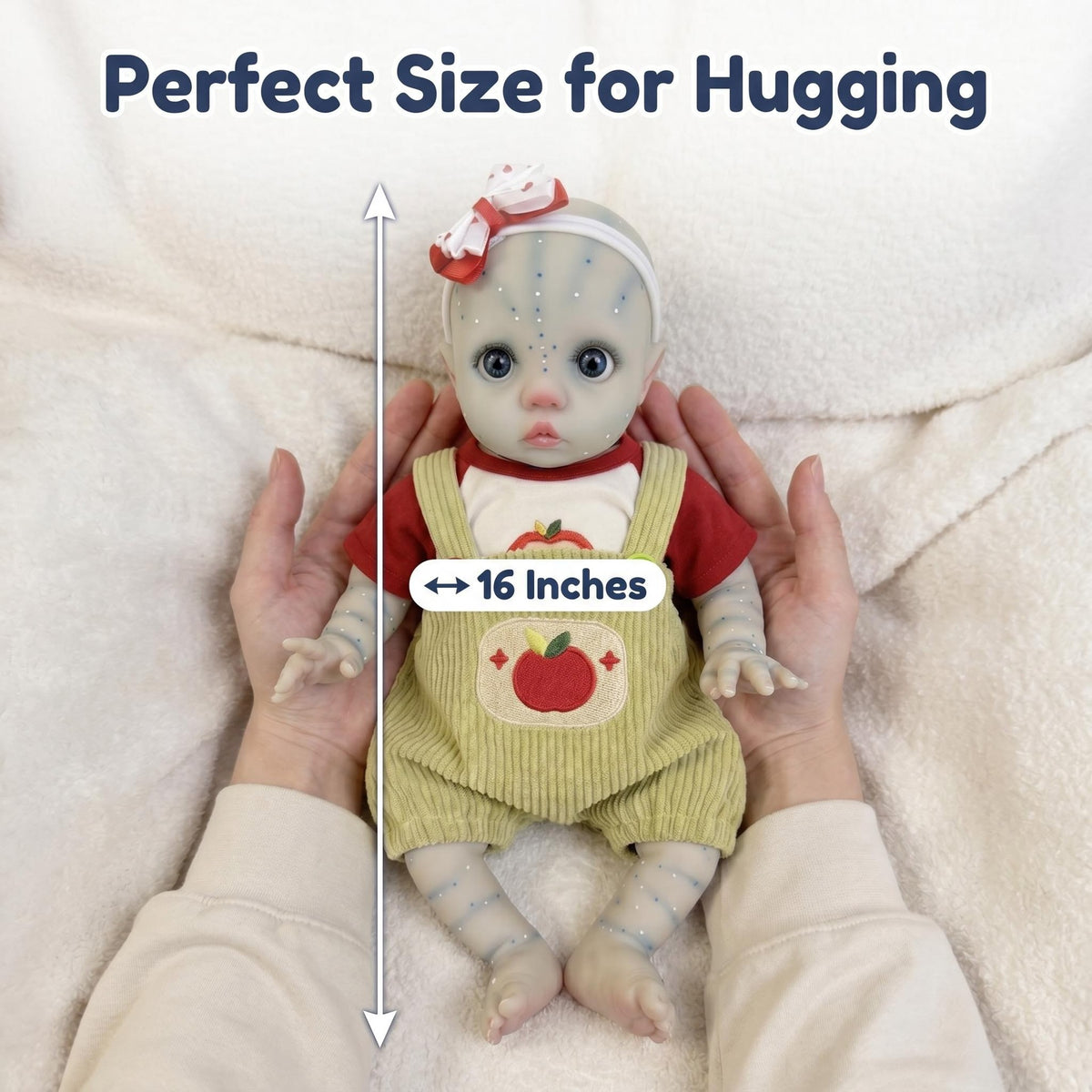 16 Zoll mit Stoffkörper, niedliches Outfit mit Fruchtmuster, perfektes Geschenk für Babypartys, Feiertage, Ostern und saisonale Anlässe
