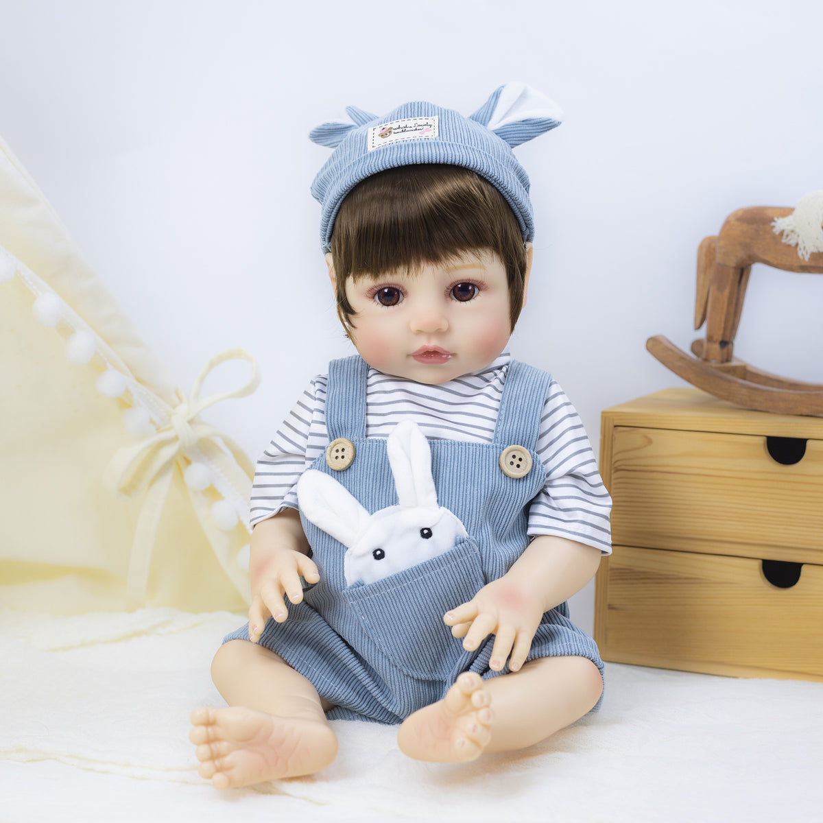 18-Zoll-Reborn-Babypuppe aus Vollvinyl, ideales Überraschungsgeschenk für die Feiertage, bezauberndes Erinnerungsstück für Geburtstagsfeiern und die gemeinsame Zeit mit der Familie