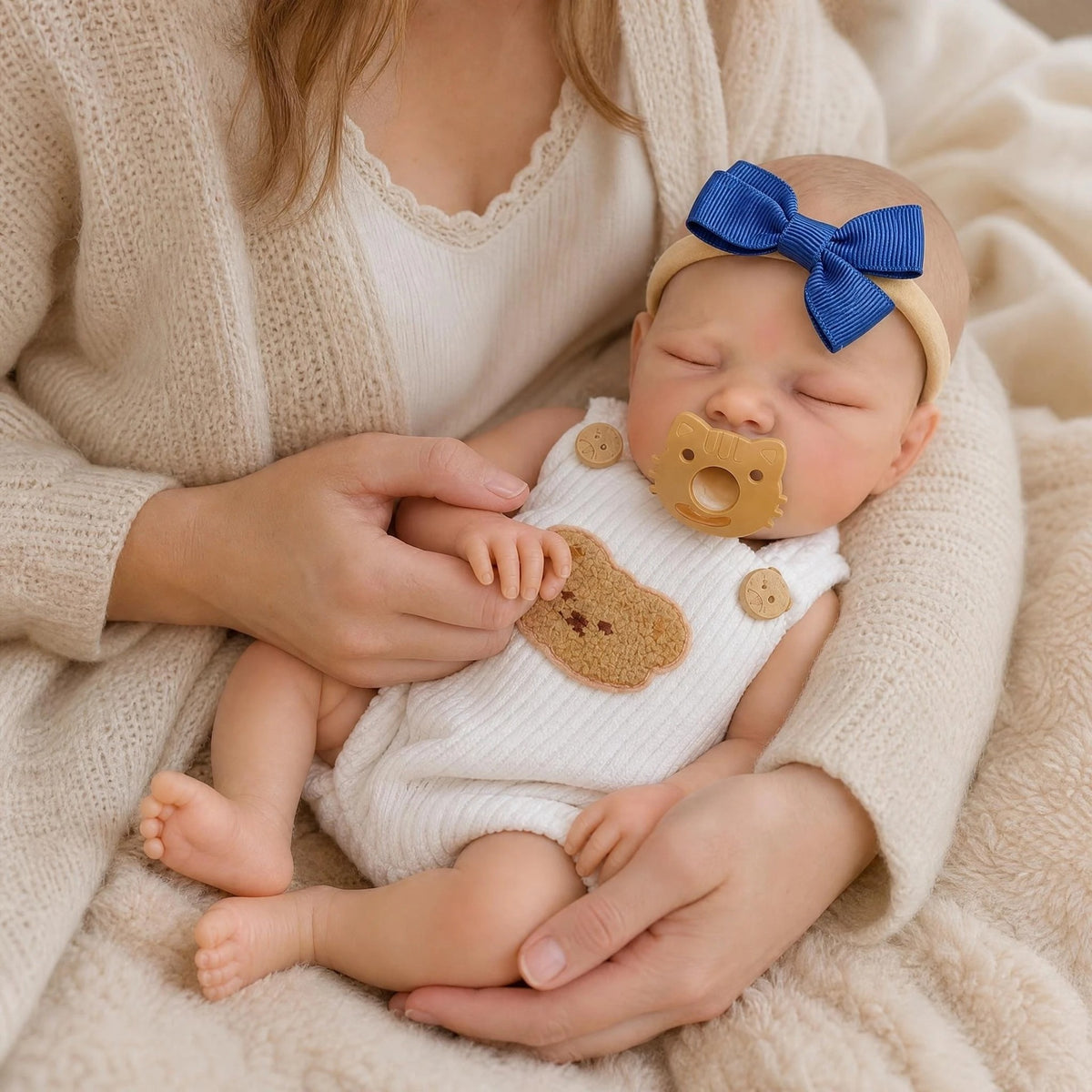 13 inch Q-bomb solid bear head patch simulation doll for children for Christmas collectible solid silicone