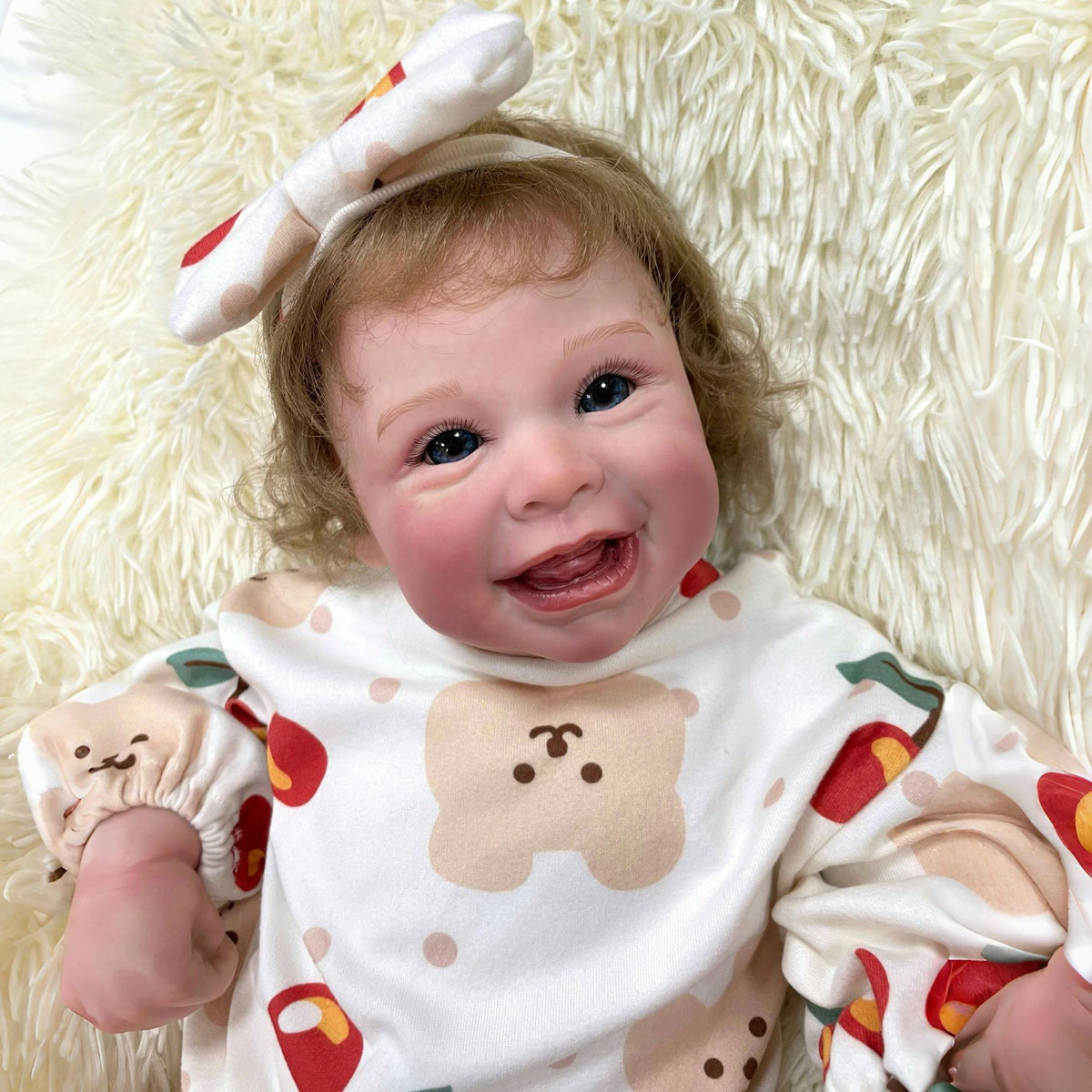 56 cm handgefertigte, lebensechte Reborn-Puppe mit Stoffkörper, Spielzeug für kleine Mädchen
