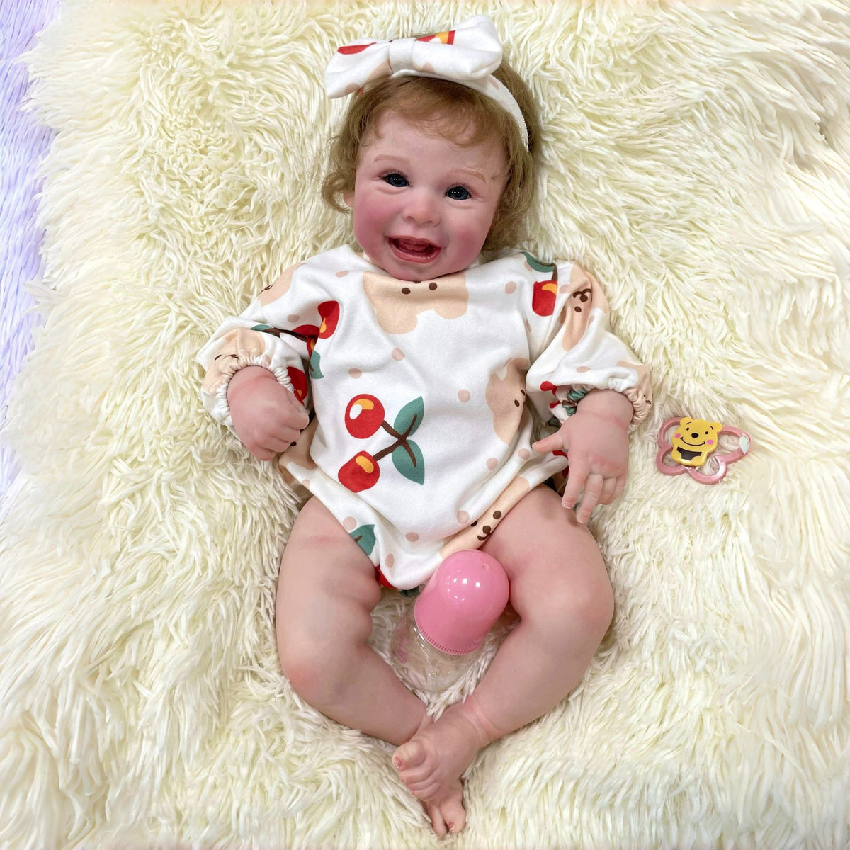 56 cm handgefertigte, lebensechte Reborn-Puppe mit Stoffkörper, Spielzeug für kleine Mädchen