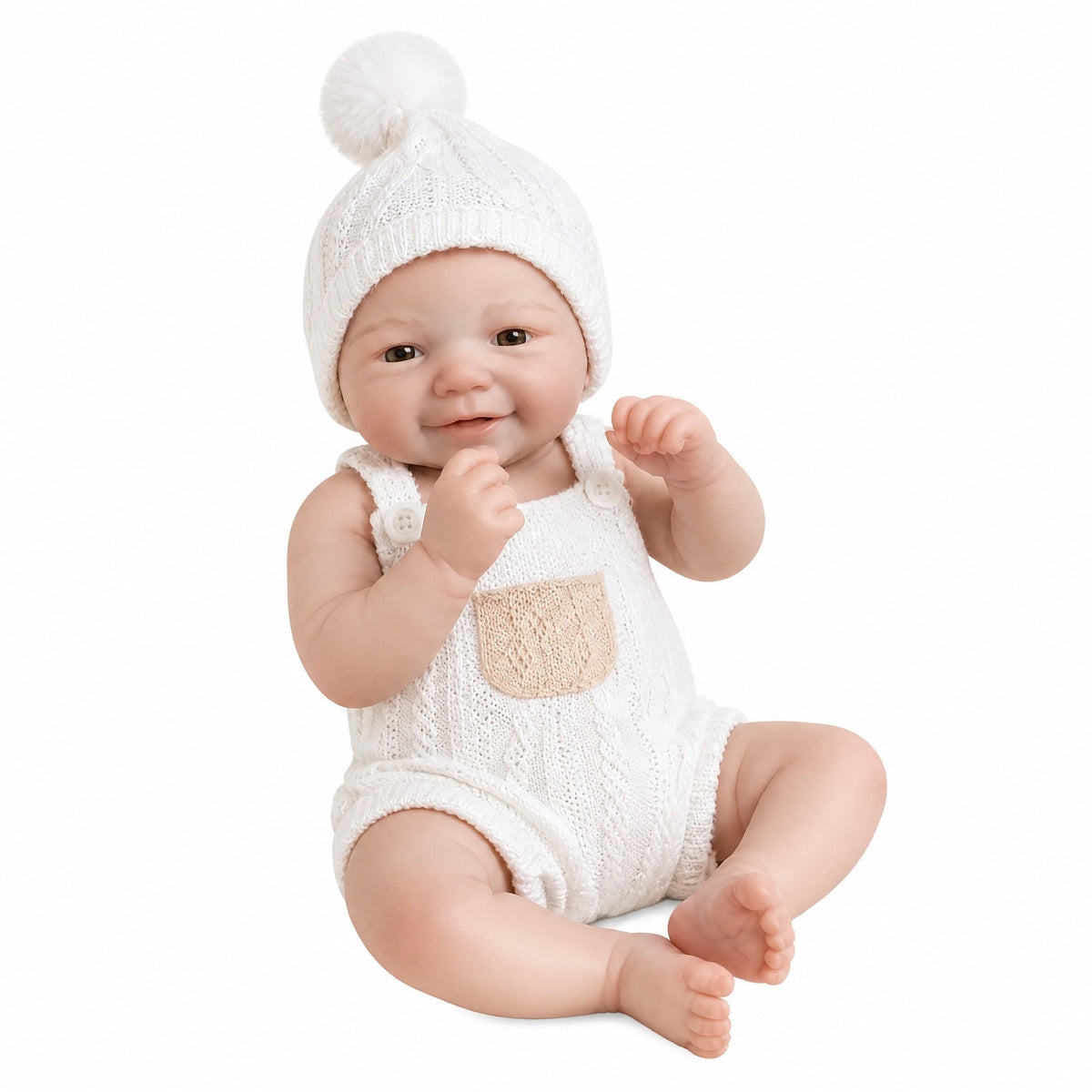 16 Inch Realistic Reborn Newborn Baby Dolls Girl with silicone Body Cute Soft Smile Real Life Baby Dolls Realistic