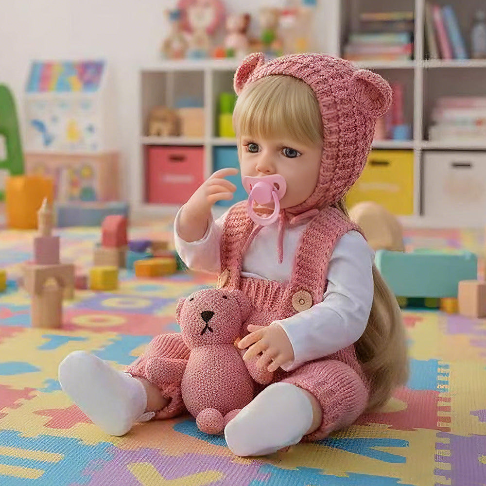 Russisch Englisch Spanisch Weinen und Lachen Dialog 22 Zoll Vollkunststoff Reborn Puppe Simulationsbaby Mädchenpuppe