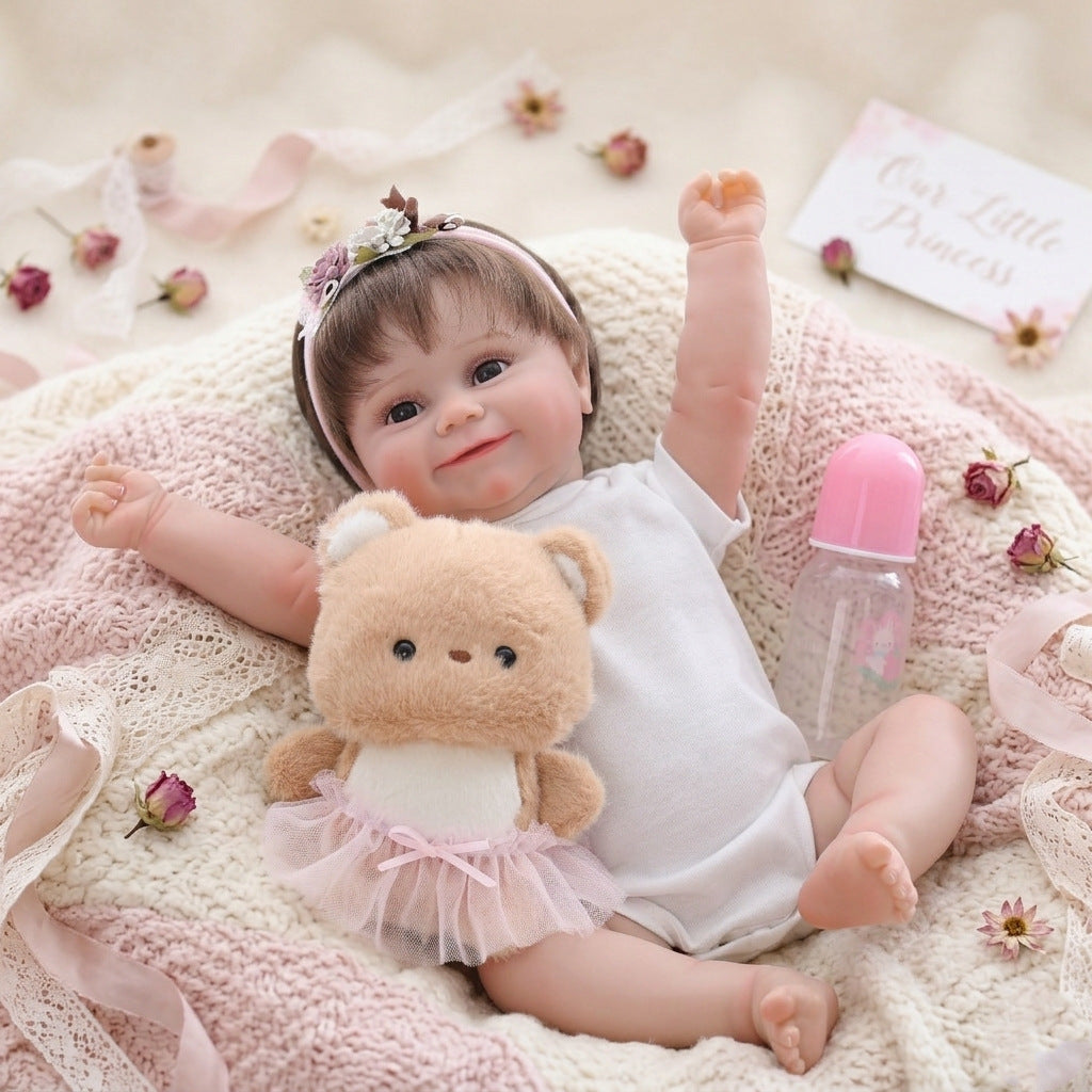 50 cm Haar-Transplantations-Simulations-Baby, exquisite Bemalung, Reborn-Puppe, handgefertigt, exquisite 3D-Puppenbemalung