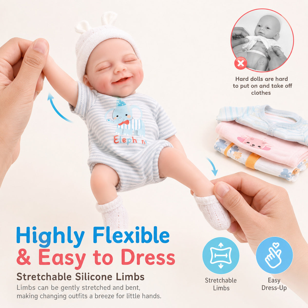 12 Zoll handgefertigte lebensechte Reborn-Puppe mit Vollsilikonkörper, 3D-Haut, Neugeborenen-Spielzeug, Geschenk für Mädchen und Puppensammler