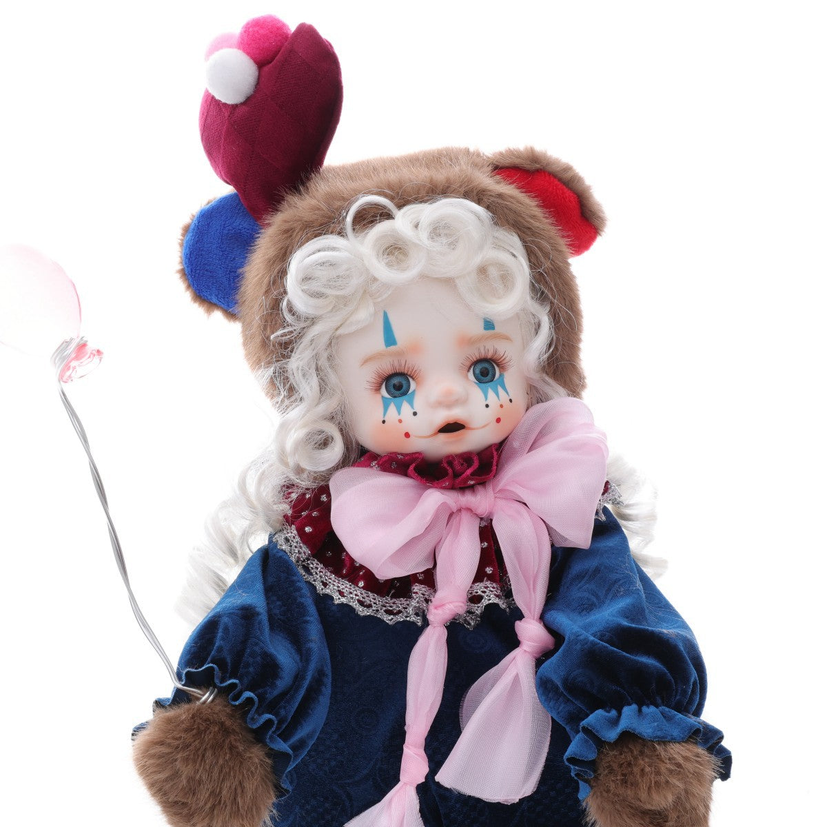 13 Zoll 33 cm Vintage Clown Make-up Keramikgesicht exquisite Puppe Spielzeug hochwertiges Geschenk Sammlerstück Dekoration Ornament