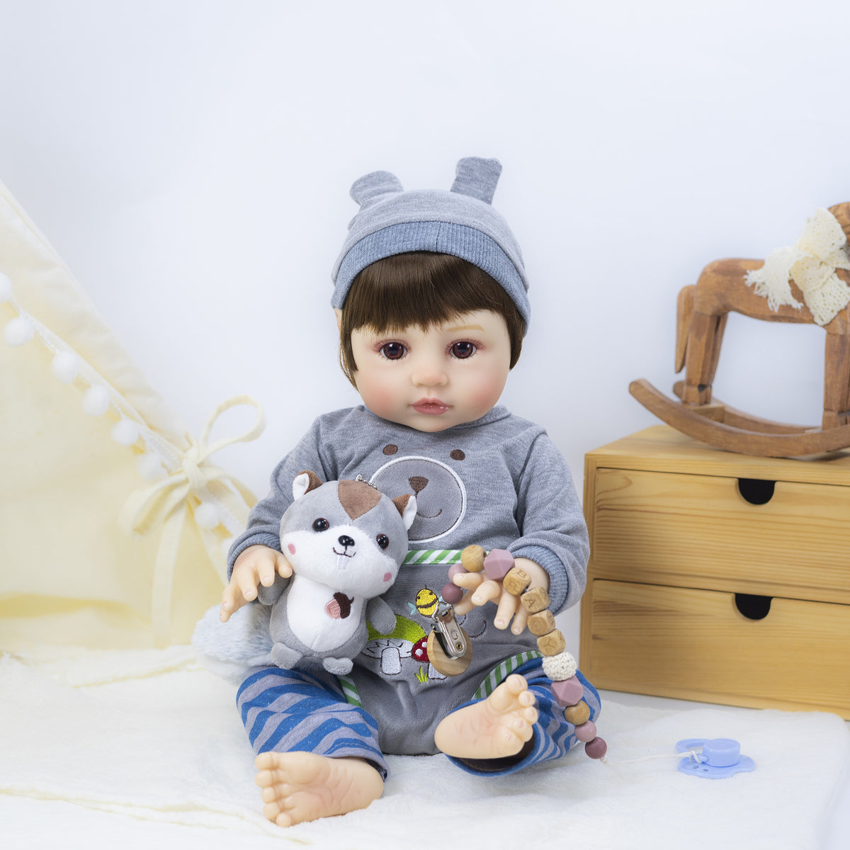 18-Zoll-Reborn-Babypuppe aus Vollvinyl, ideales Überraschungsgeschenk für die Feiertage, bezauberndes Erinnerungsstück für Geburtstagsfeiern und die gemeinsame Zeit mit der Familie