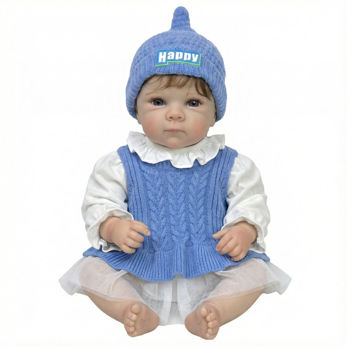 18 Zoll lebensechte Reborn-Babypuppe, Ganzkörper-Vinyl, lebensecht mit sichtbaren Adern, Neugeborenen-Babypuppe