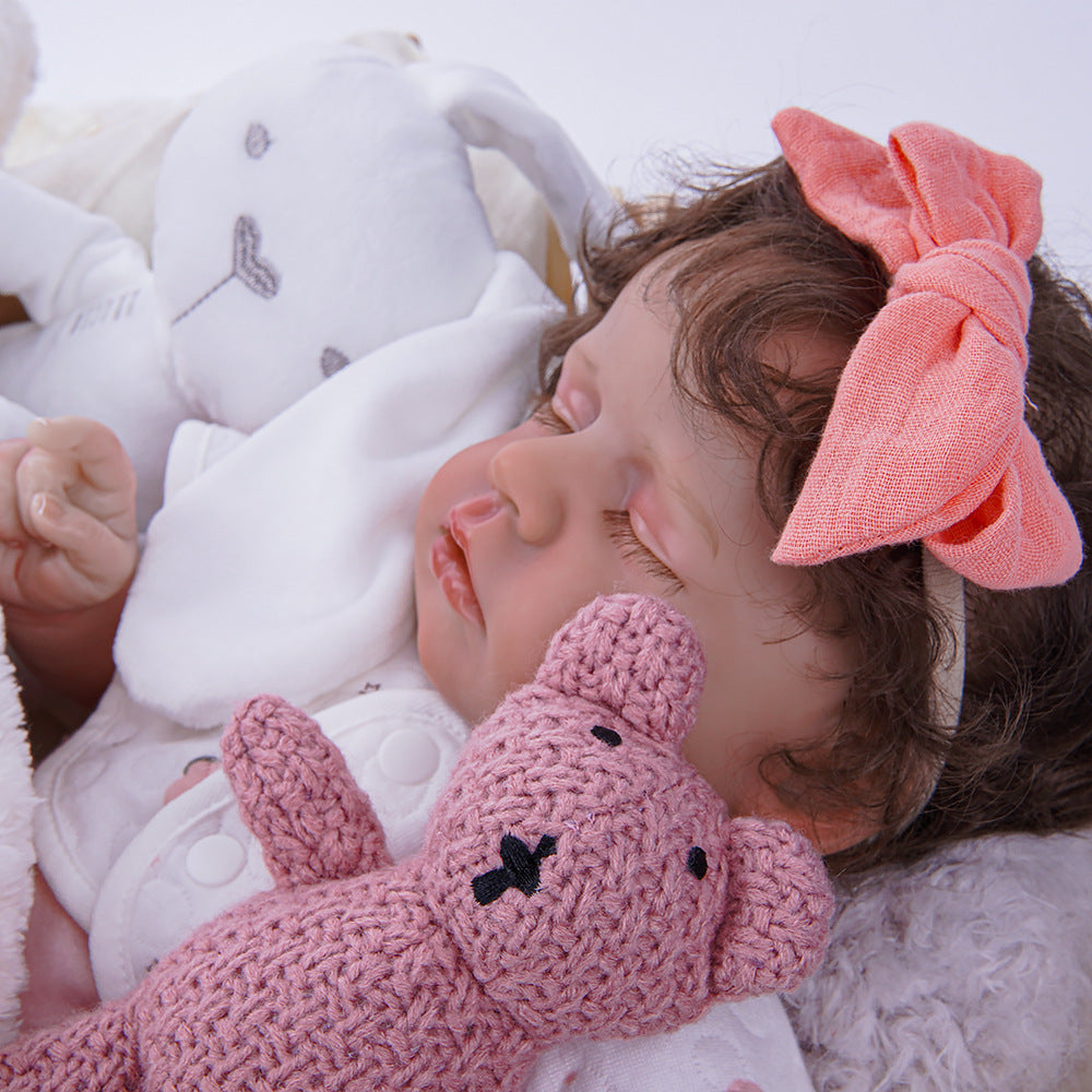 18-Zoll-Reborn-Puppe mit Stoffkörper und kompletter Kleidung, erstklassiges Weihnachtsgeschenk für Puppenliebhaber
