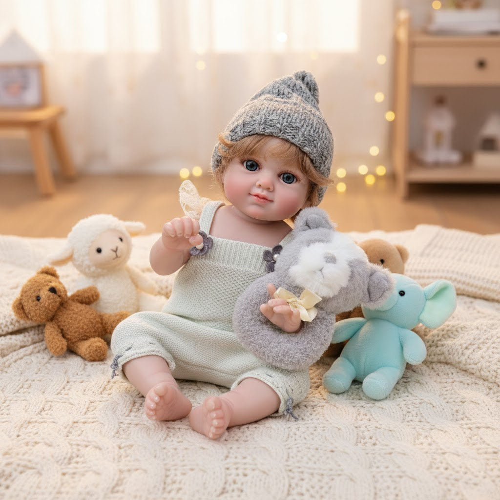 20-Zoll realistisches Reborn-Baby – 50 cm Ganzkörper-Vinylpuppe mit handbemalten Details und echtem Haar