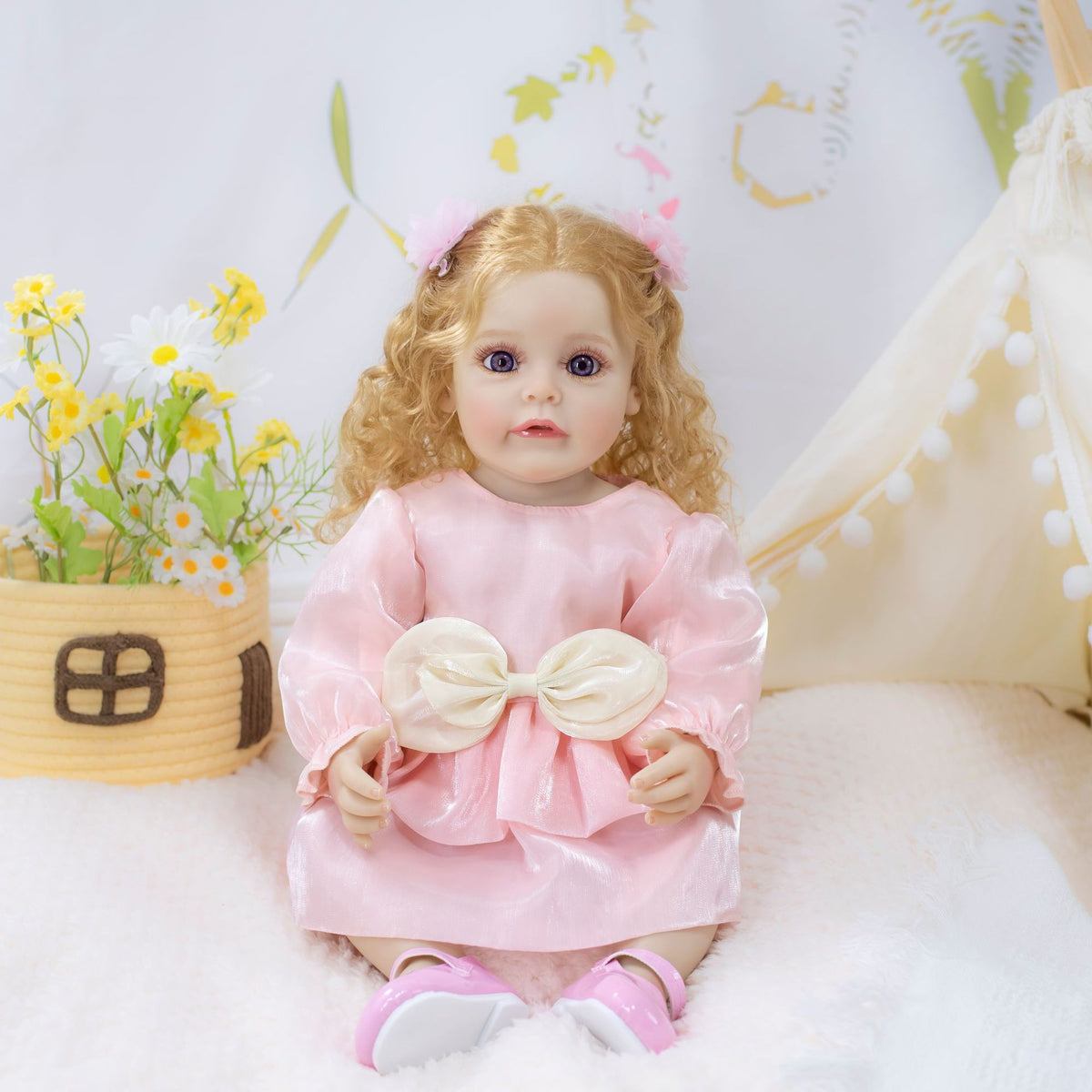 22-Zoll lebensechte Reborn-Puppe mit Ganzkörper-Vinyl, süße Geschenkidee für Kinder und Erwachsene zu besonderen Anlässen