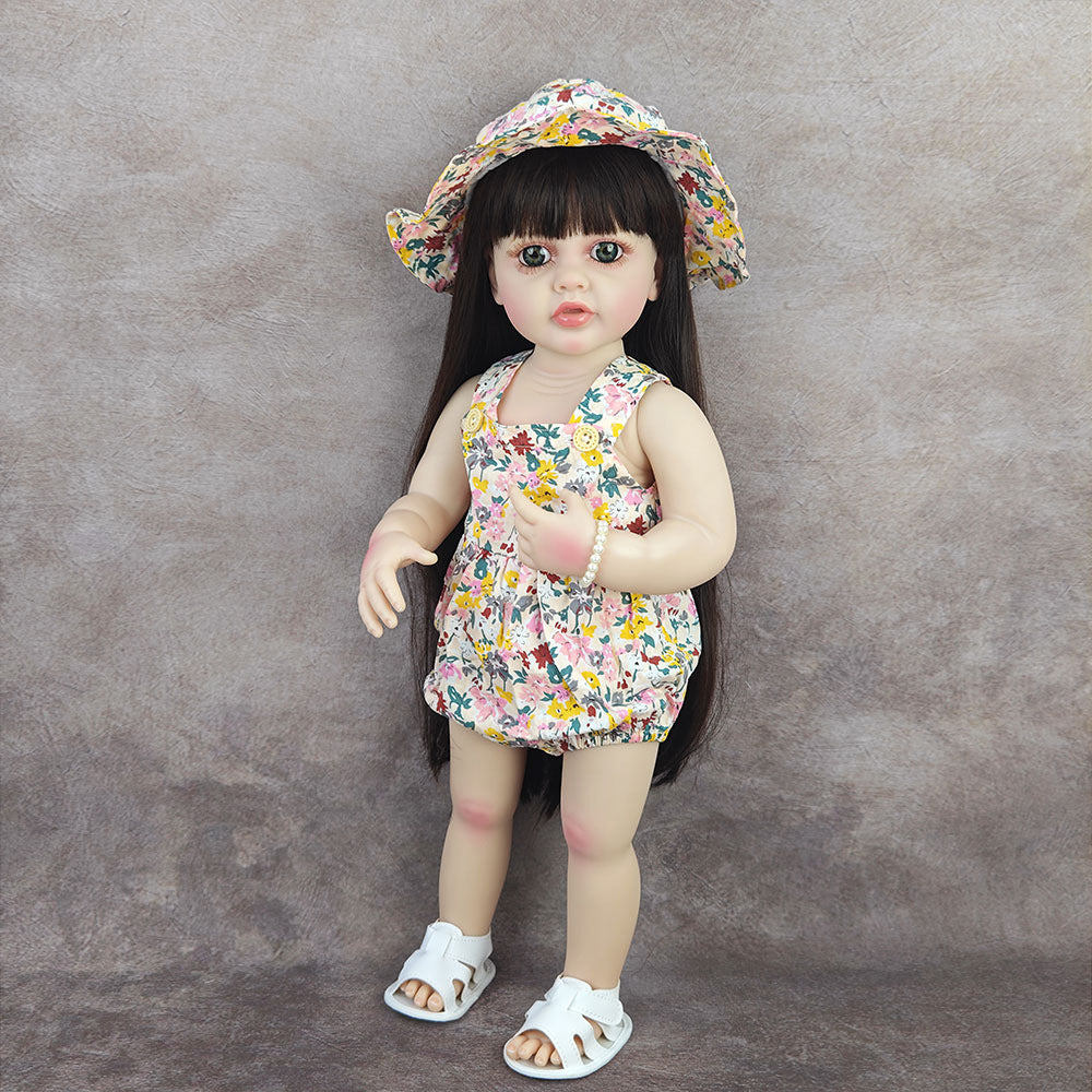 22-Zoll Full-Vinyl stehende Reborn-Kleinkindpuppen, verschiedene Designs zur Auswahl, Begleiterspielzeug für Kinder und erwachsene Hobbyisten