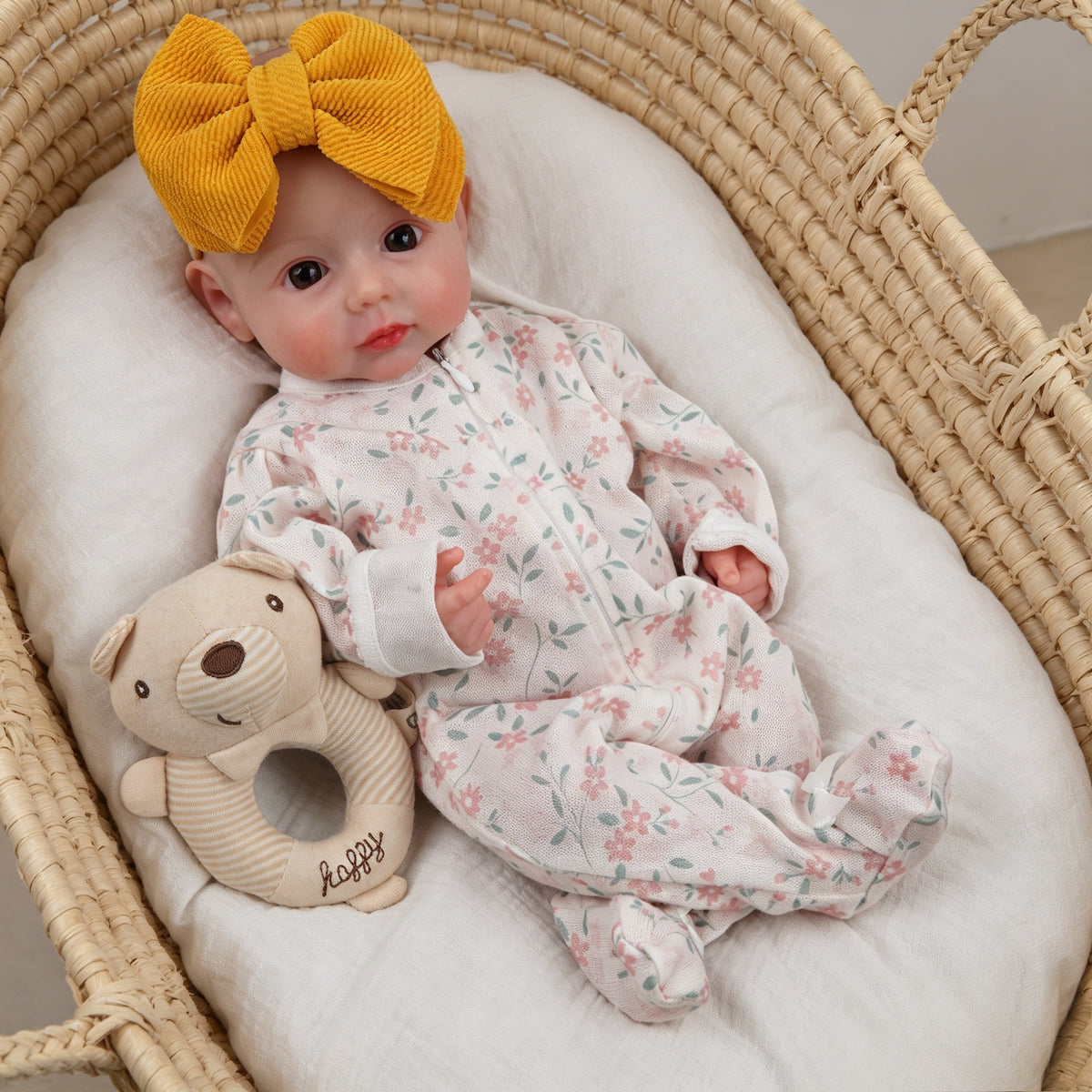 Neue Reborn-Puppe, 16 / 18 Zoll, mit vollmassivem Silikonkörper, Mädchenpuppe mit Schnuller, Spielzeuggeschenk