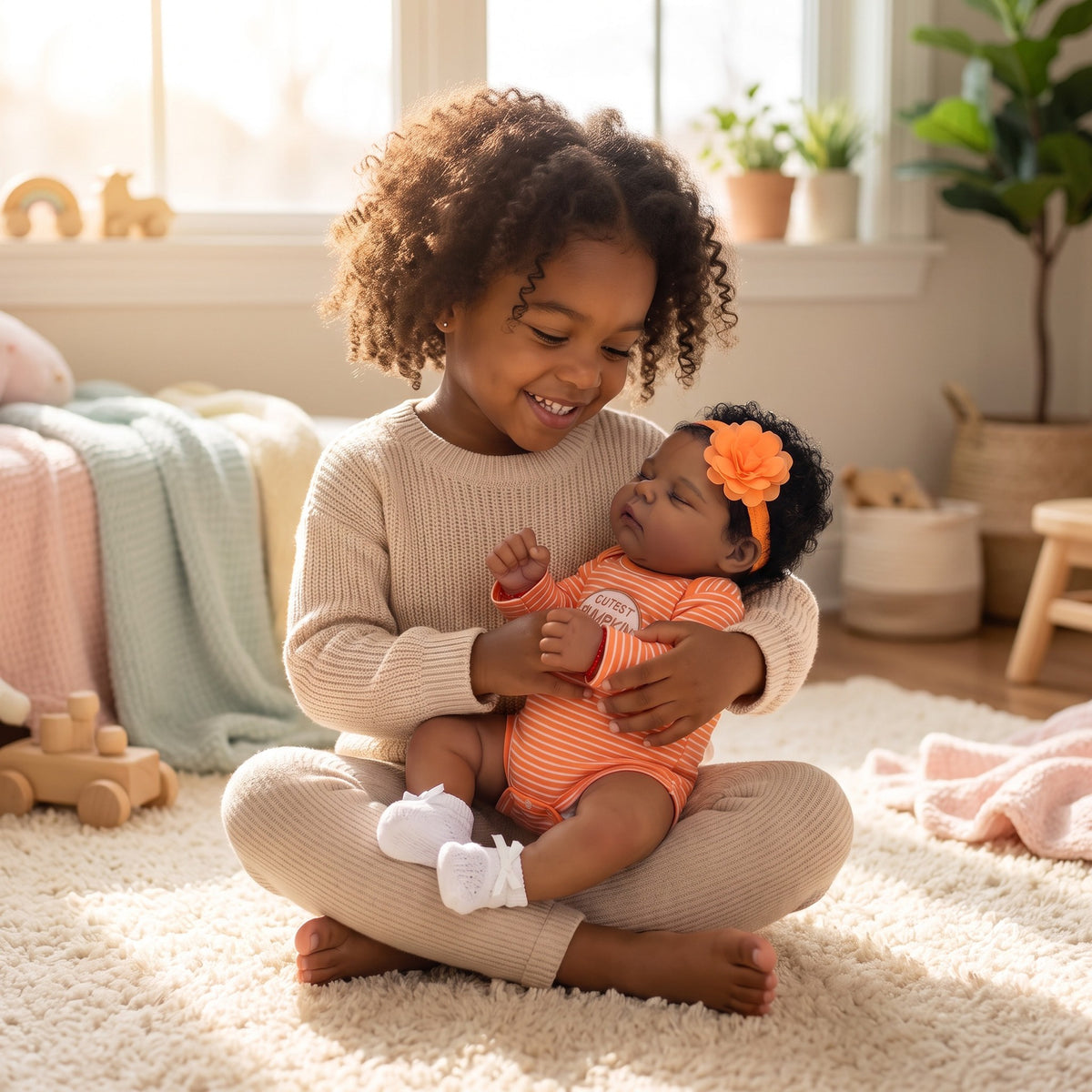 19-Zoll Reborn-Baby mit weichem Stoffkörper, praktisches Geschenk für Geburtstage, Halloween und westliche Feiertage
