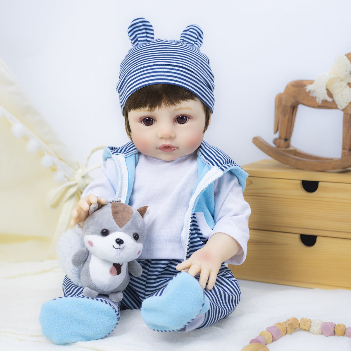 18-Zoll-Reborn-Babypuppe aus Vollvinyl, ideales Überraschungsgeschenk für die Feiertage, bezauberndes Erinnerungsstück für Geburtstagsfeiern und die gemeinsame Zeit mit der Familie