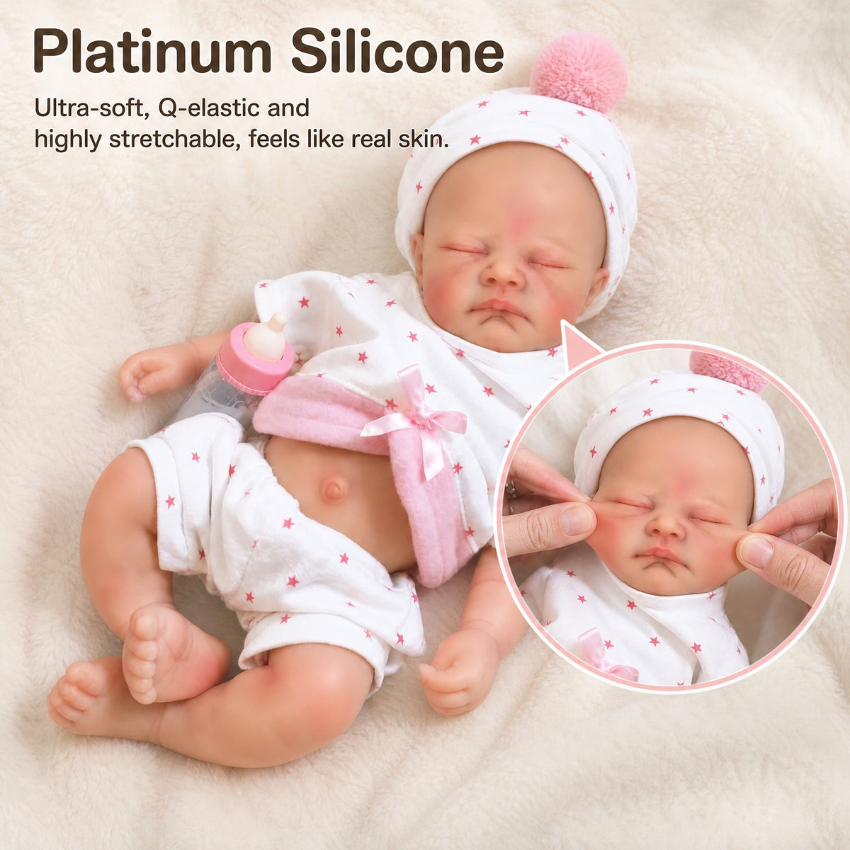 13 inch Q-bomb solid simulation doll for children as a Christmas gift, collectible solid silicone