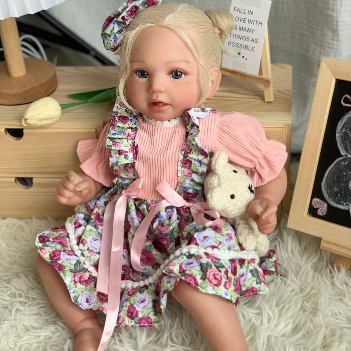20 Zoll Reborn-Kleinkindpuppe mit Stoffkörper und blonden Haaren, in verschiedenen Ausführungen erhältlich, ideales Geschenk für Geburtstage und Feiertage