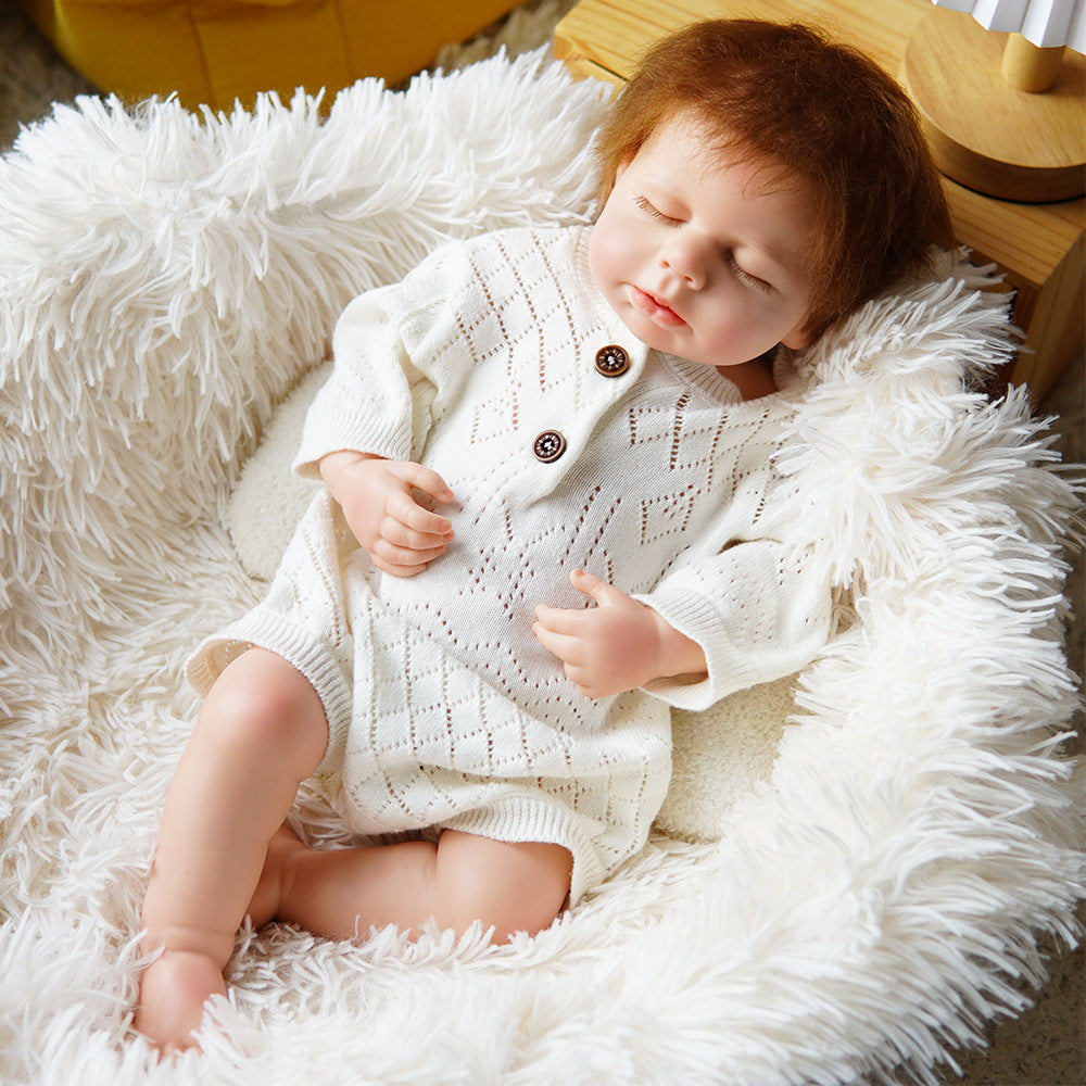 Echtes Hautgefühl 18 Zoll Vollsilikon Reborn-Puppe handgefertigtes Babyspielzeug für Kindergeburtstagsgeschenk