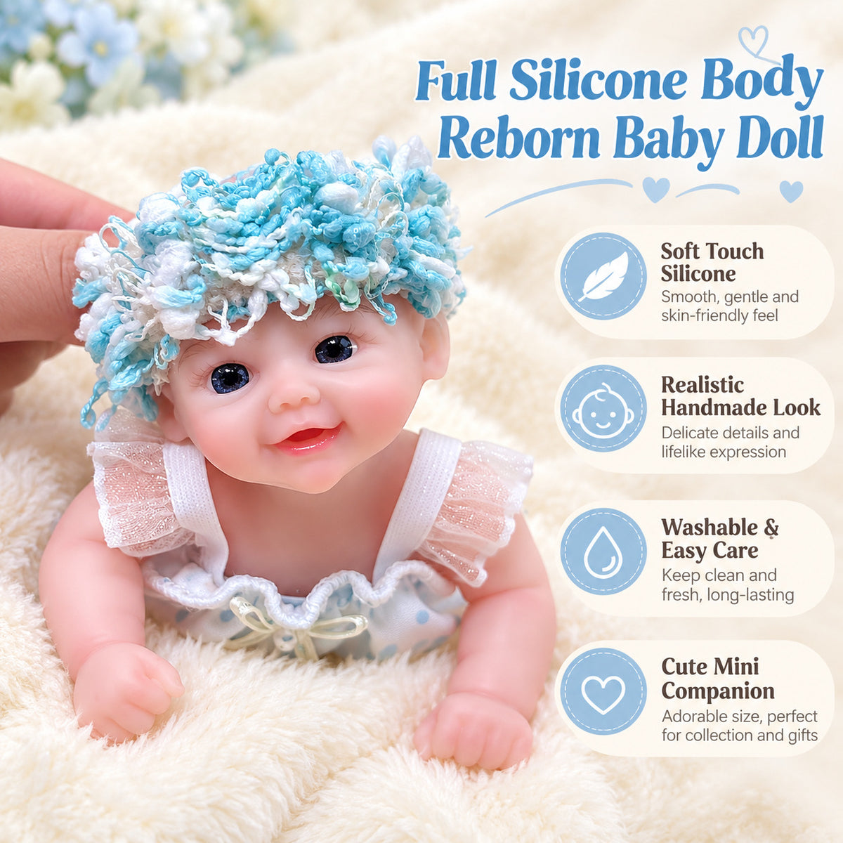 6 inch silicone reborn doll, available in various styles – a perfect seasonal gift for children