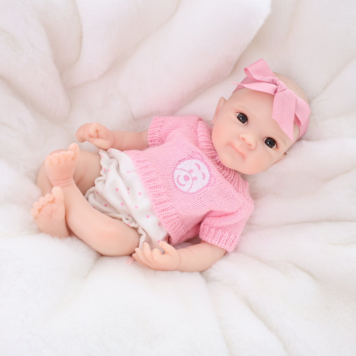 12 Zoll lebensechte Reborn-Babypuppe mit voll massivem Silikonkörper, realistische 3D-Haut mit Adern, handgefertigte Neugeborenenpuppe, perfektes Geburtstags- oder Weihnachtsgeschenk für kleine Mädchen
