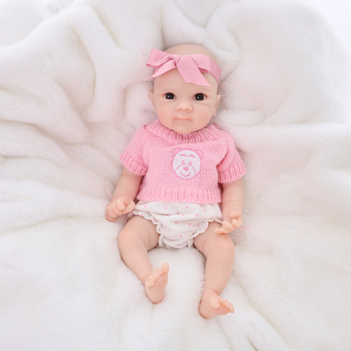12 Zoll lebensechte Reborn-Babypuppe mit voll massivem Silikonkörper, realistische 3D-Haut mit Adern, handgefertigte Neugeborenenpuppe, perfektes Geburtstags- oder Weihnachtsgeschenk für kleine Mädchen