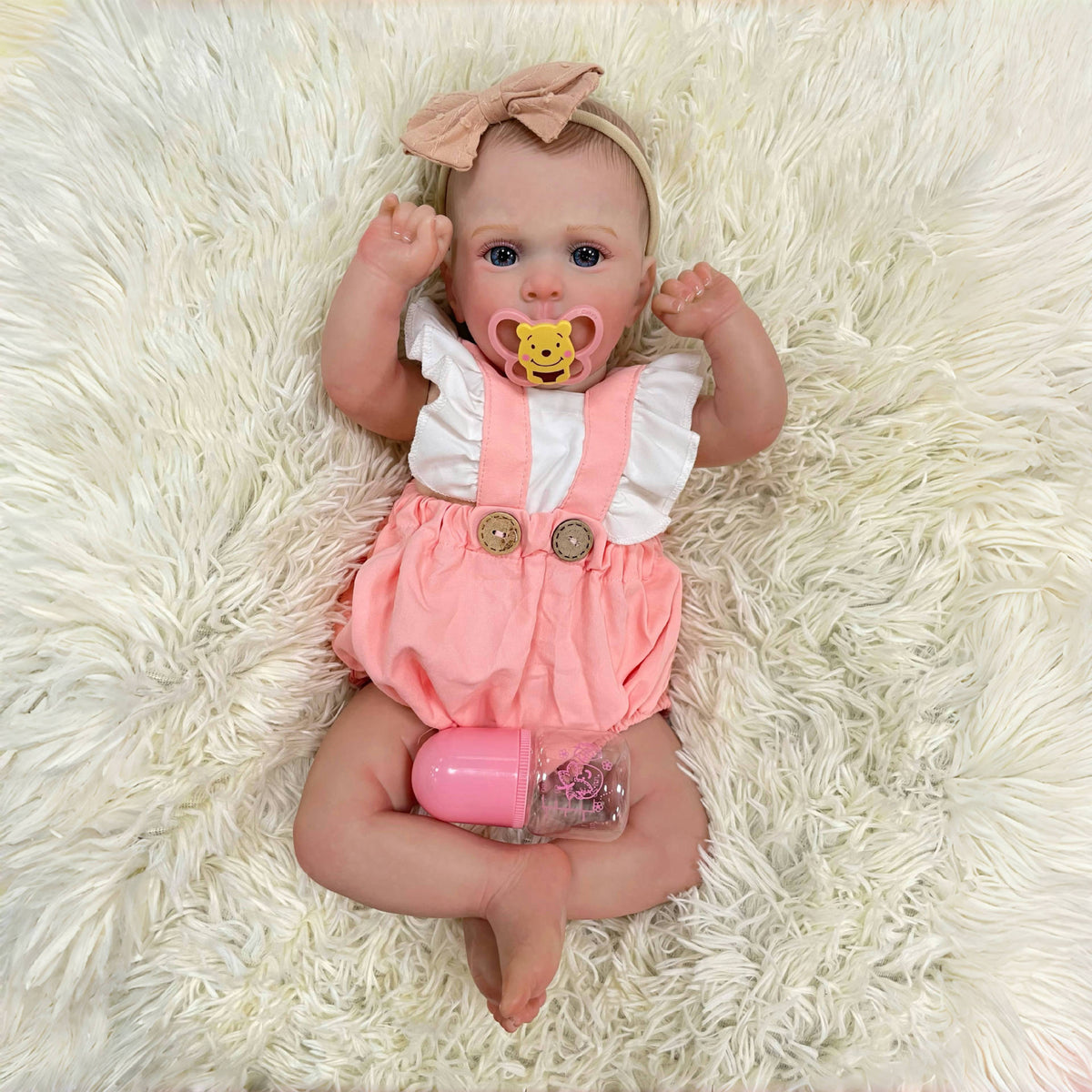 19 Zoll realistische Reborn-Babypuppe mit Stoffkörper, handgefertigte Neugeborenenpuppe, Geschenkspielzeug für kleine Mädchen und Sammler