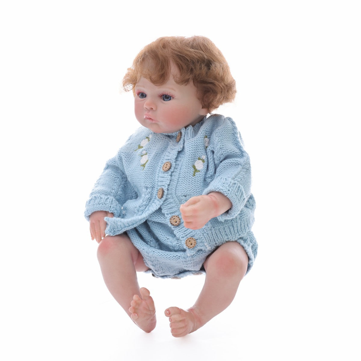 45 cm Reborn-Puppe mit implantierten Haaren, Baby-Simulation