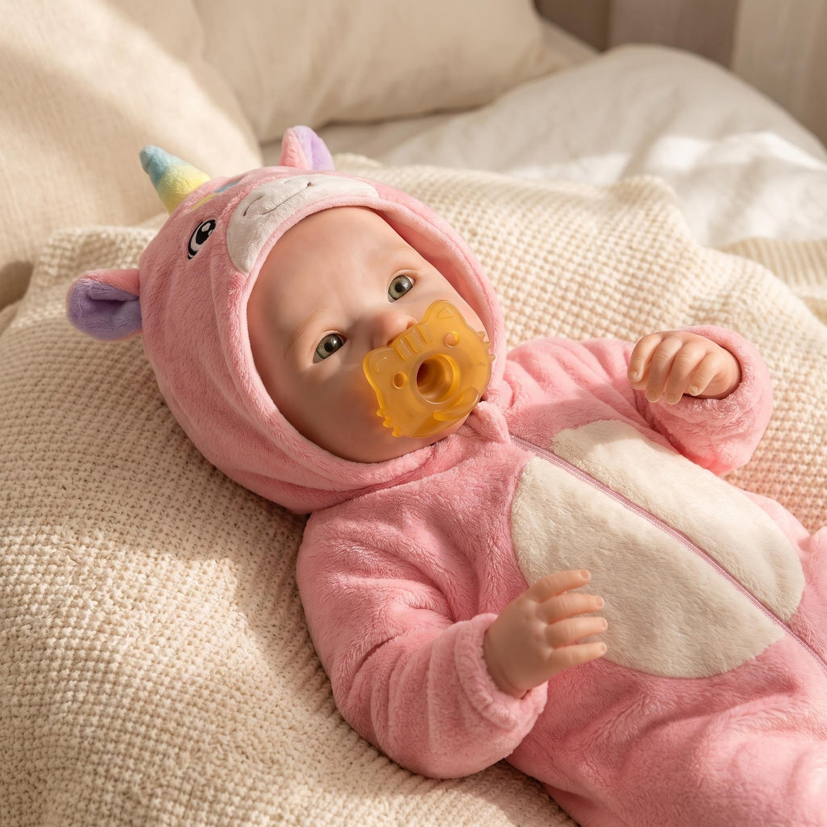 16-Zoll-Puppe aus Vollsilikon, realistisch, weiches Einhornkostüm, wertvolles Erinnerungsstück für Kinder und Puppensammler