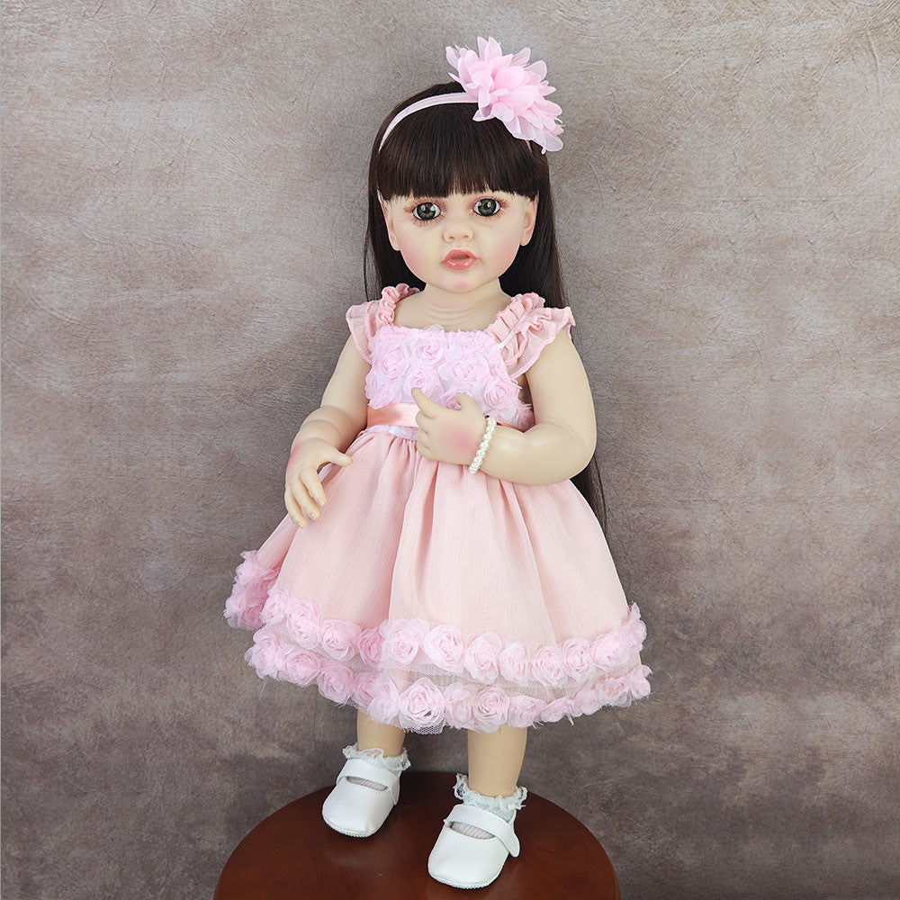 22-Zoll Full-Vinyl stehende Reborn-Kleinkindpuppen, verschiedene Designs zur Auswahl, Begleiterspielzeug für Kinder und erwachsene Hobbyisten