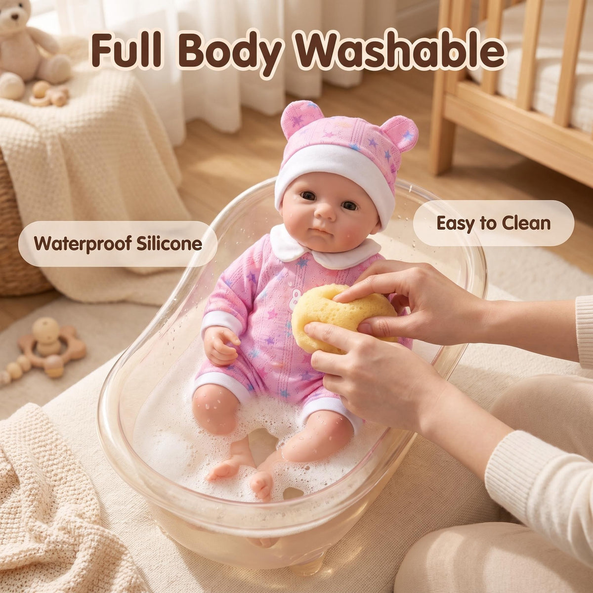 12-Zoll lebensechte Babypuppe aus Vollsilikon, unterhaltsames interaktives Spielerlebnis, ideales Erinnerungsstück für Kinder und erwachsene Puppensammler