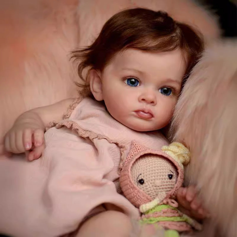 22 Zoll Reborn Neugeborenen-Babypuppe, realistisches Kleinkind mit Ganzkörper-Vinyl, Mädchen, als Geschenk