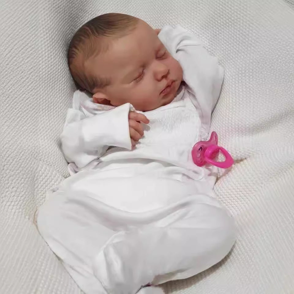 48 cm Reborn Babypuppe mit Ganzkörper-Vinyl, Mädchenpuppe, Neugeborenen-Geschenk für Kinder