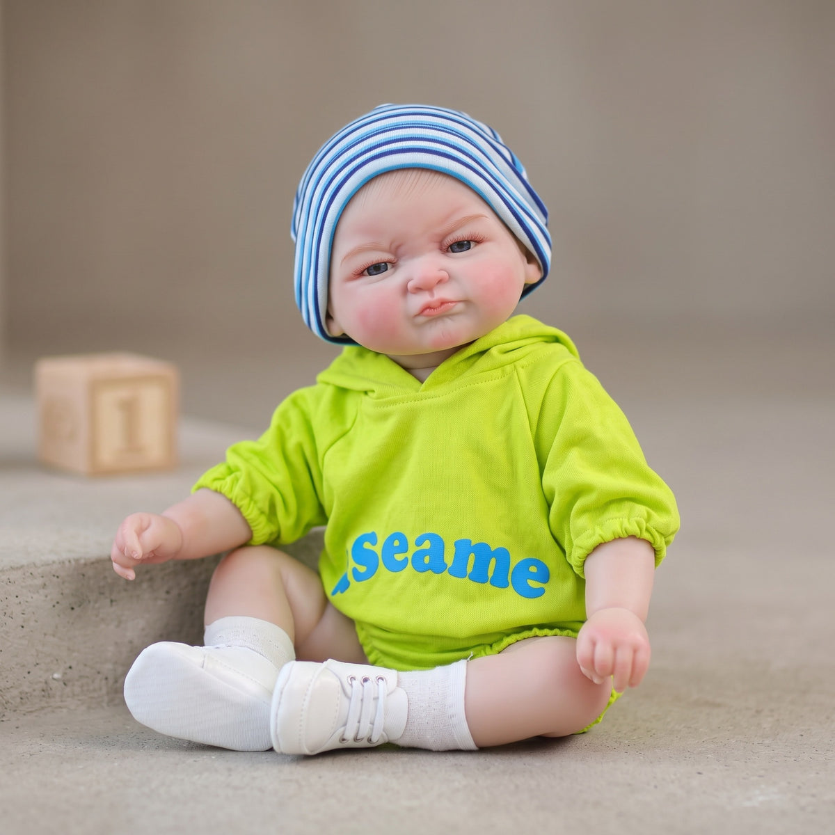 24 Zoll handbemalte Reborn-Babypuppe mit Vollvinylkörper, Spielhaus-Geschenk für Kinder, Sammlerstück