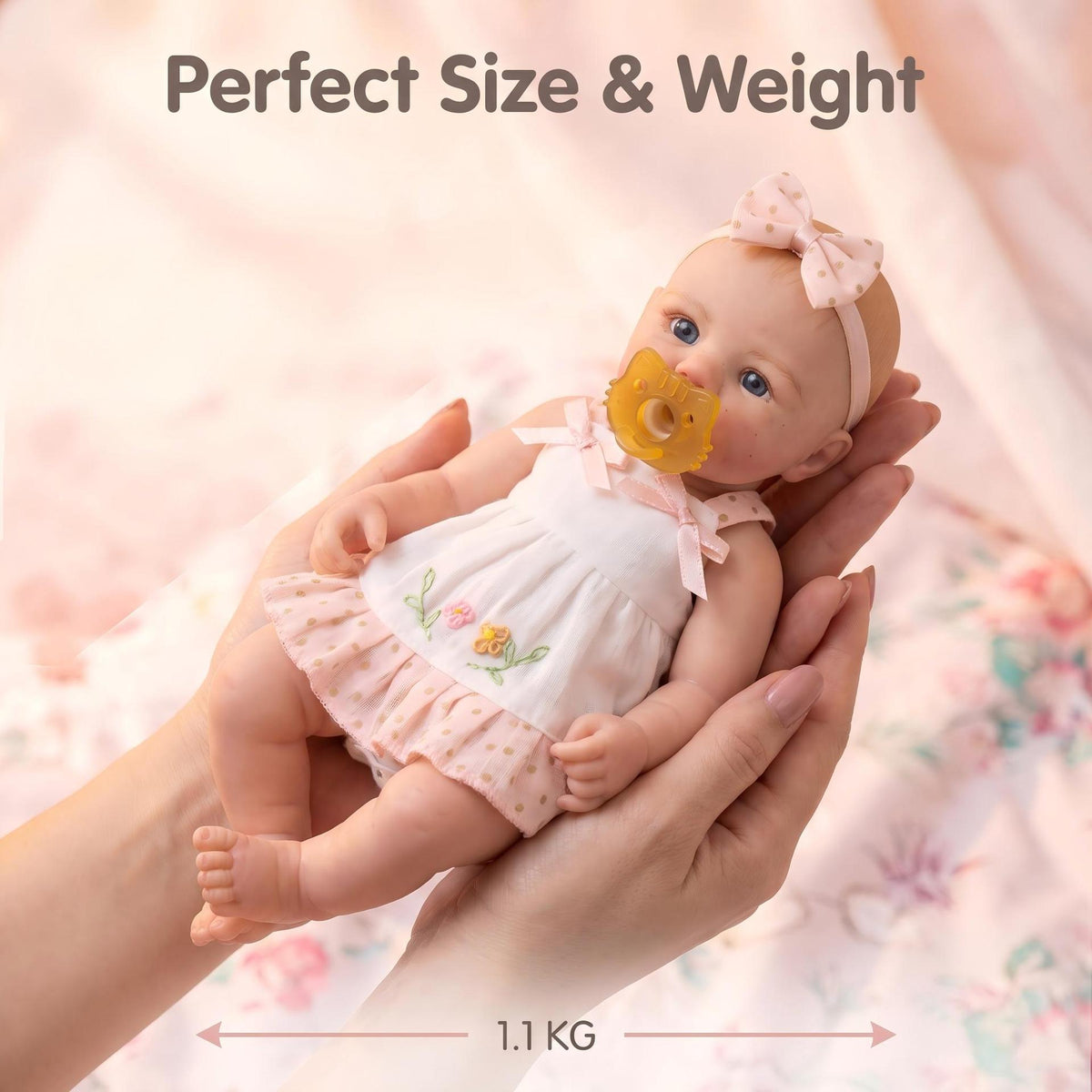 12 Zoll Full-Silikon-Reborn-Babypuppe, Begleitspielzeug für Kinder und erwachsene Sammler, wunderbares Geschenk für Geburtstage, Babypartys und alle Feiertage