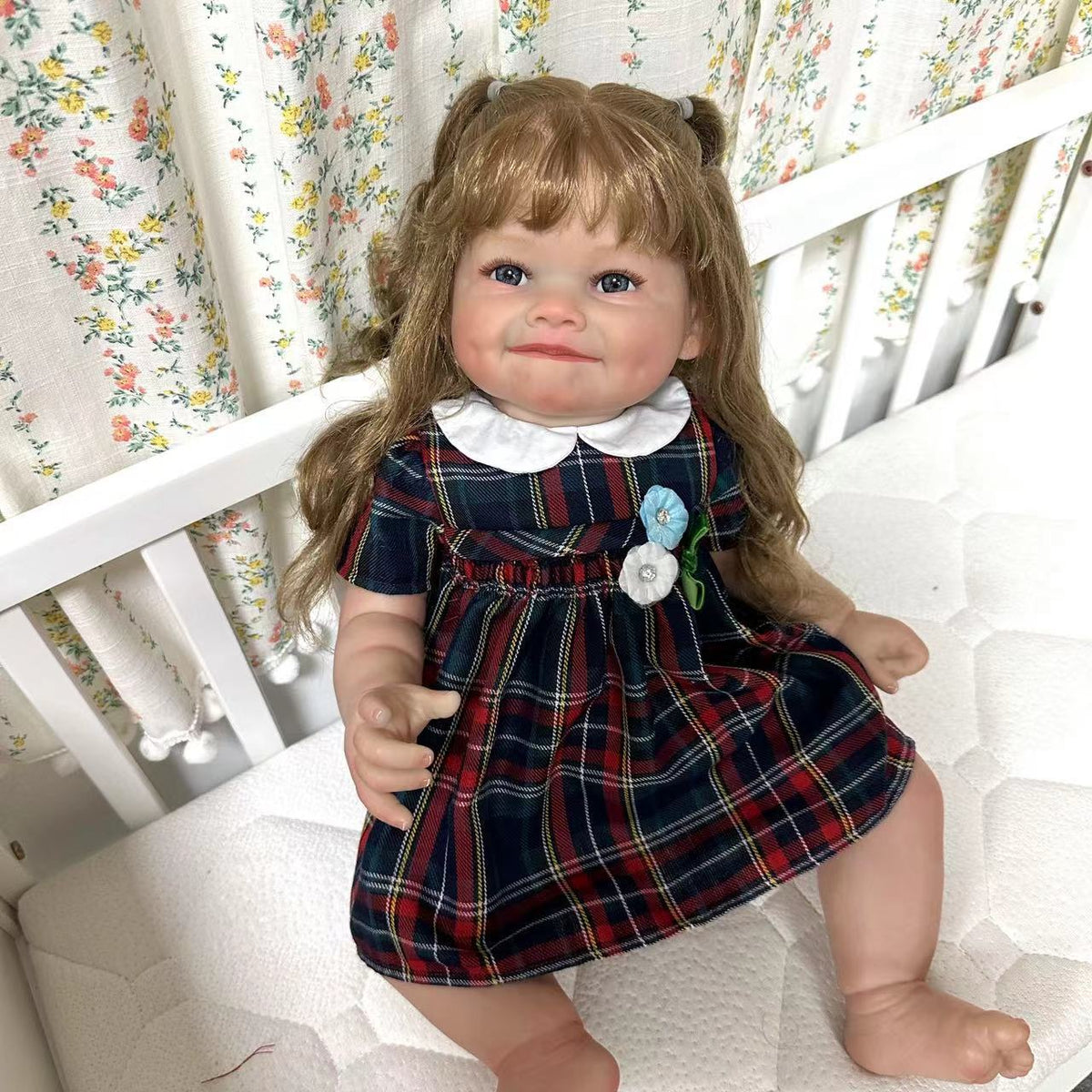 24 Zoll Reborn Puppen mit Stoffkörper, weich im Griff, lächelnd, Wine Nest Neugeborene Babypuppen, Spielzeug für Mädchen, Reborn Puppen