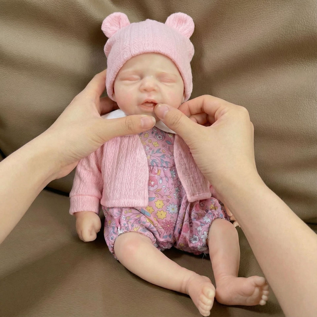 12 Zoll Vollsilikon Reborn Puppe rosa Strickjacke Pascale Simulationsspielzeugpuppe