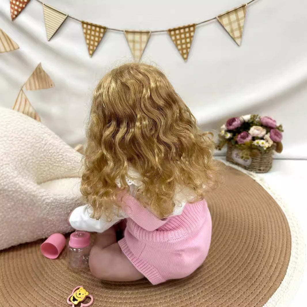 60 cm Reborn-Babypuppe mit Stoffkörper, realistische Neugeborenen-Puppe, Spielzeug für Mädchen und Kinder
