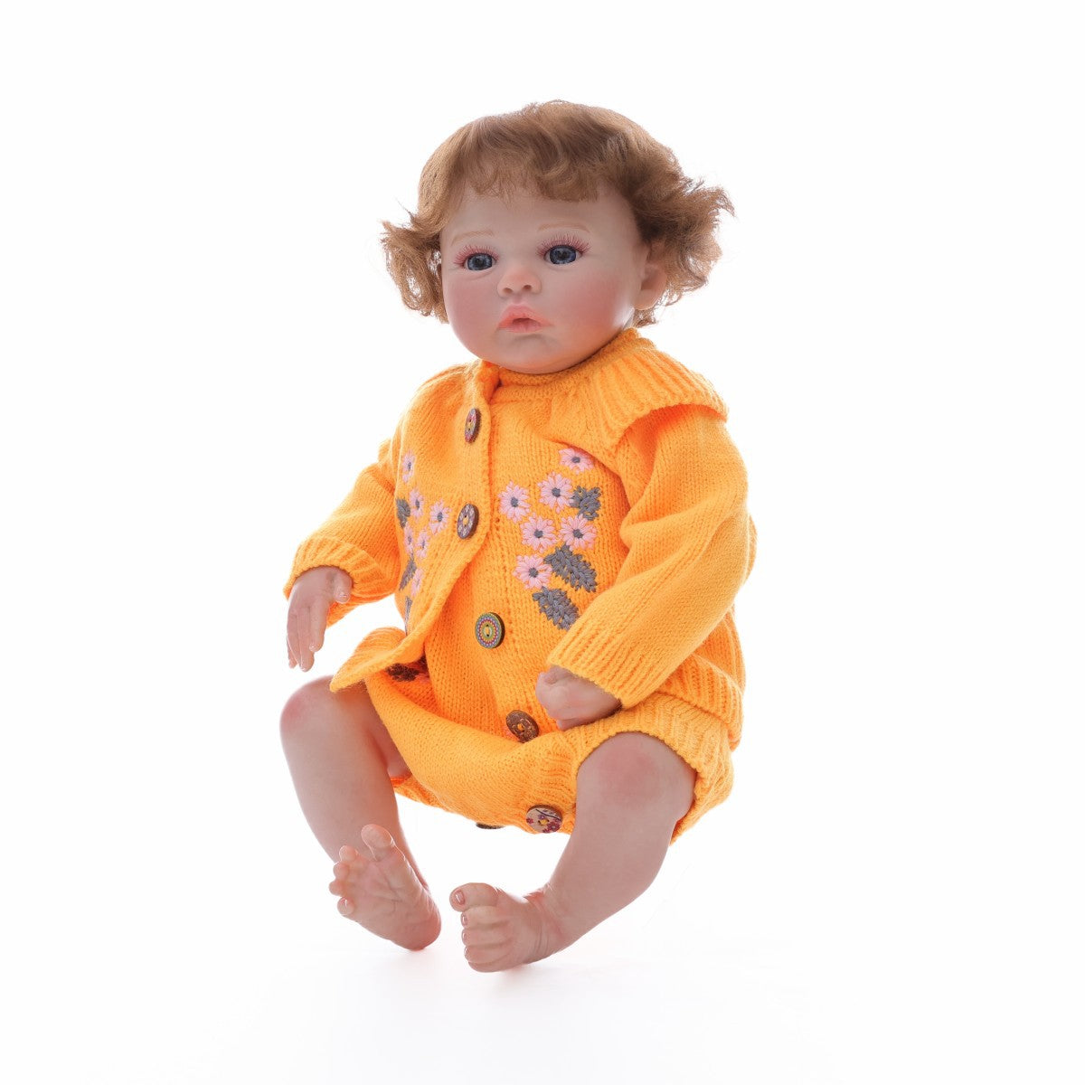 45 cm Reborn-Puppe mit implantierten Haaren, Baby-Simulation