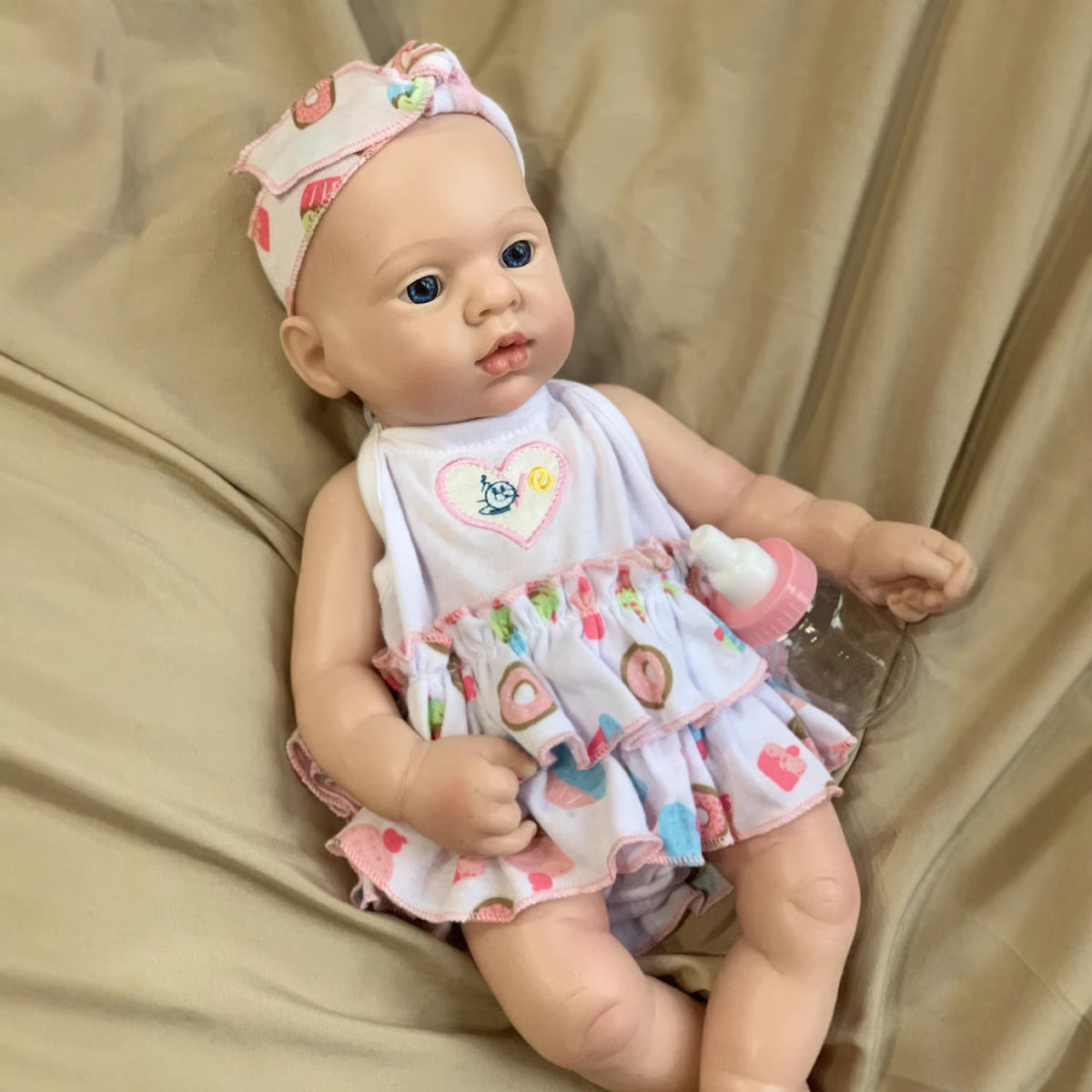 16-Zoll lebensechte, handgefertigte Reborn-Puppe mit Vollsilikonkörper, 3D-echter Haut, Kinderspielzeug, Geschenk für Mädchen