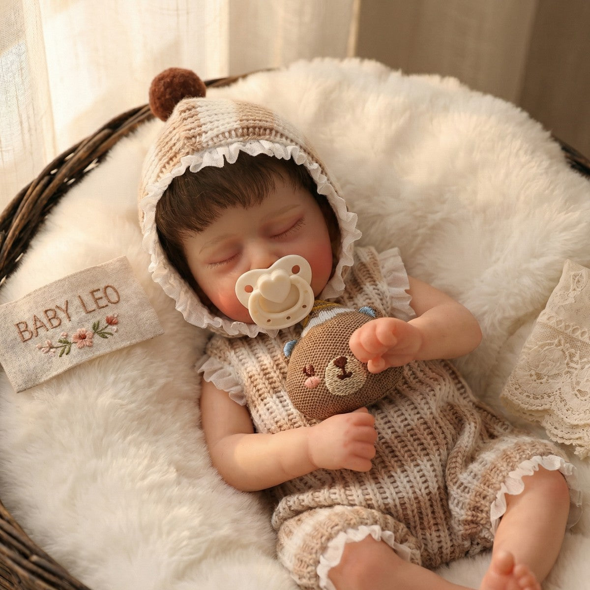 12 Zoll 30 cm Reborn-Puppe aus Vollsilikon mit implantiertem Haar, Simulations-Baby zum Umziehen