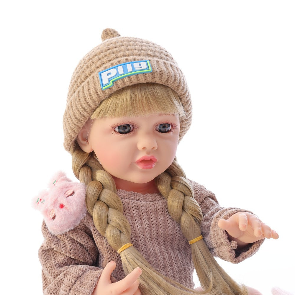 Russisch Englisch Spanisch Weinen und Lachen Dialog 22 Zoll Vollkunststoff Reborn-Puppe Simulations-Babypuppe Mädchen