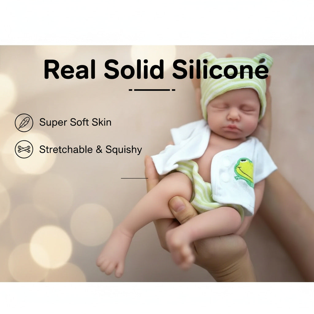 12 Zoll massive Silikon-Reborn-Puppe grüner Frosch-Hut LOULOU Simulations-Spielzeugpuppe