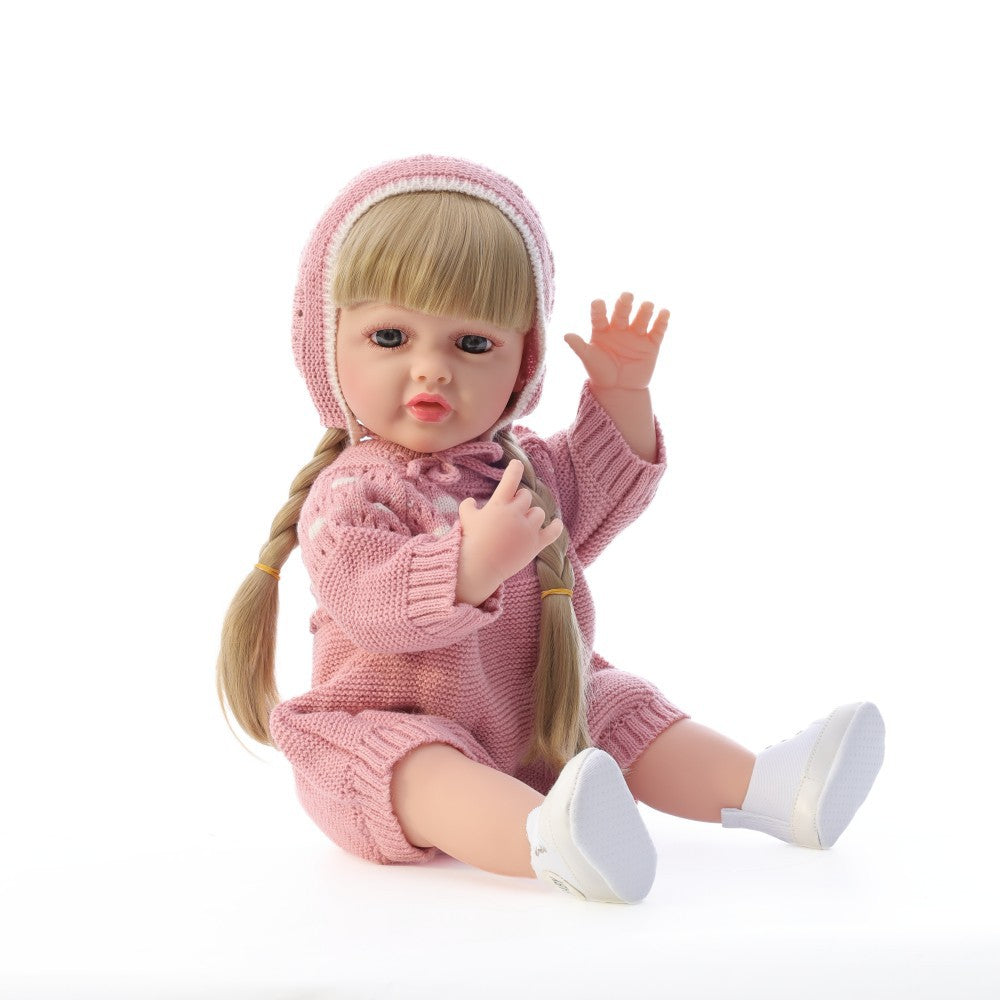 Russisch Englisch Spanisch Weinen und Lachen Dialog 22 Zoll Vollkunststoff Reborn-Puppe Simulations-Babypuppe Mädchen