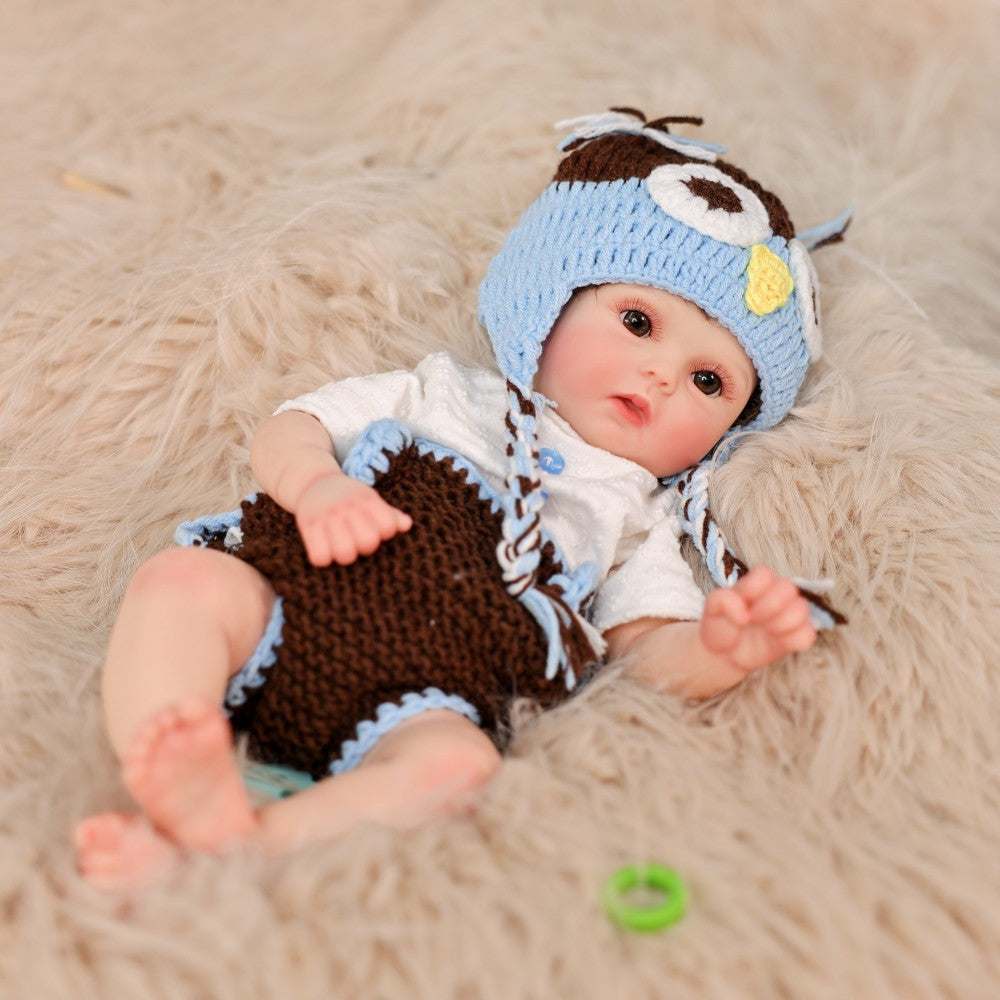 16 Zoll lebensechte, handgefertigte Reborn-Babypuppe, Vollsilikon-Baby, 3D-echte Haut, Kinderspielzeug, Geschenk für Mädchen