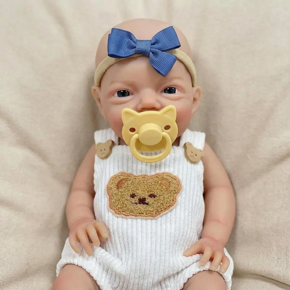 12-Zoll gelber Teddybär Charlie aus massivem Silikon, Reborn-Puppe
