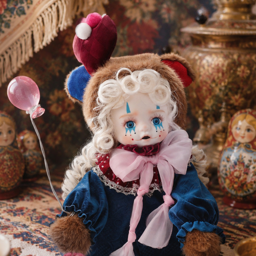13 Zoll 33 cm Vintage Clown Make-up Keramikgesicht exquisite Puppe Spielzeug hochwertiges Geschenk Sammlerstück Dekoration Ornament
