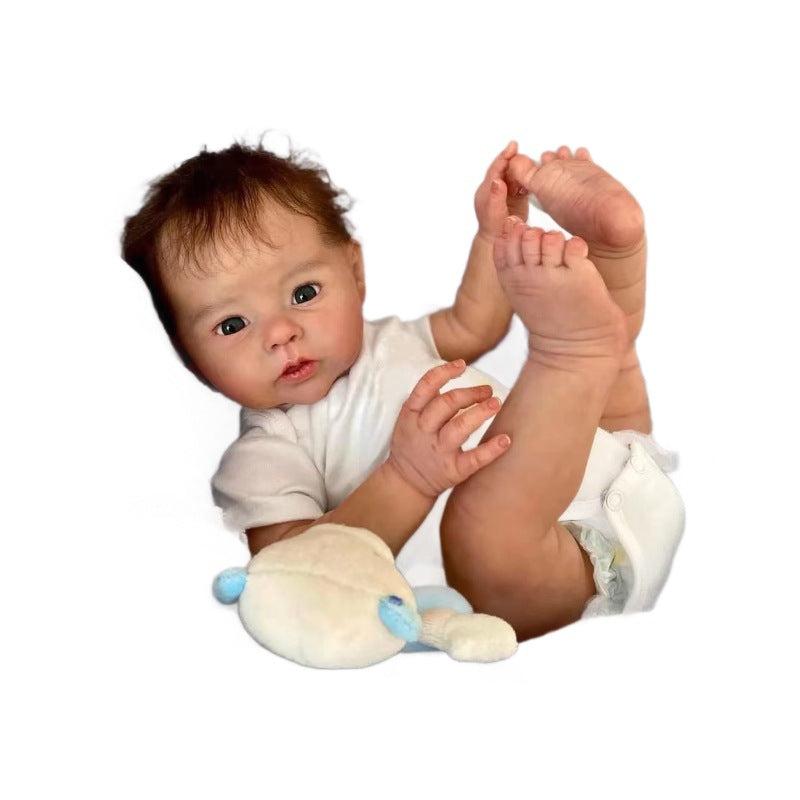 20 Zoll Reborn Puppen mit Stoffkörper, weiche Haptik, implantiertes Haar, neugeborene Babypuppen, Spielzeug für Mädchen, Reborn Puppen