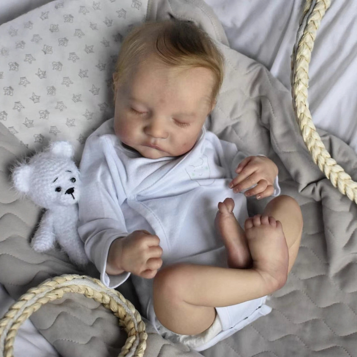 48 cm simulierte Baby-Reborn-Puppe aus Vollvinyl, 3D-Haut, Kindergeschenk